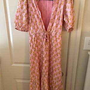 Pink Floral Maxi Dress